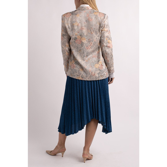 Banana Republic Blue Dotted Pleated Midi Skirt - Picture 4 of 5